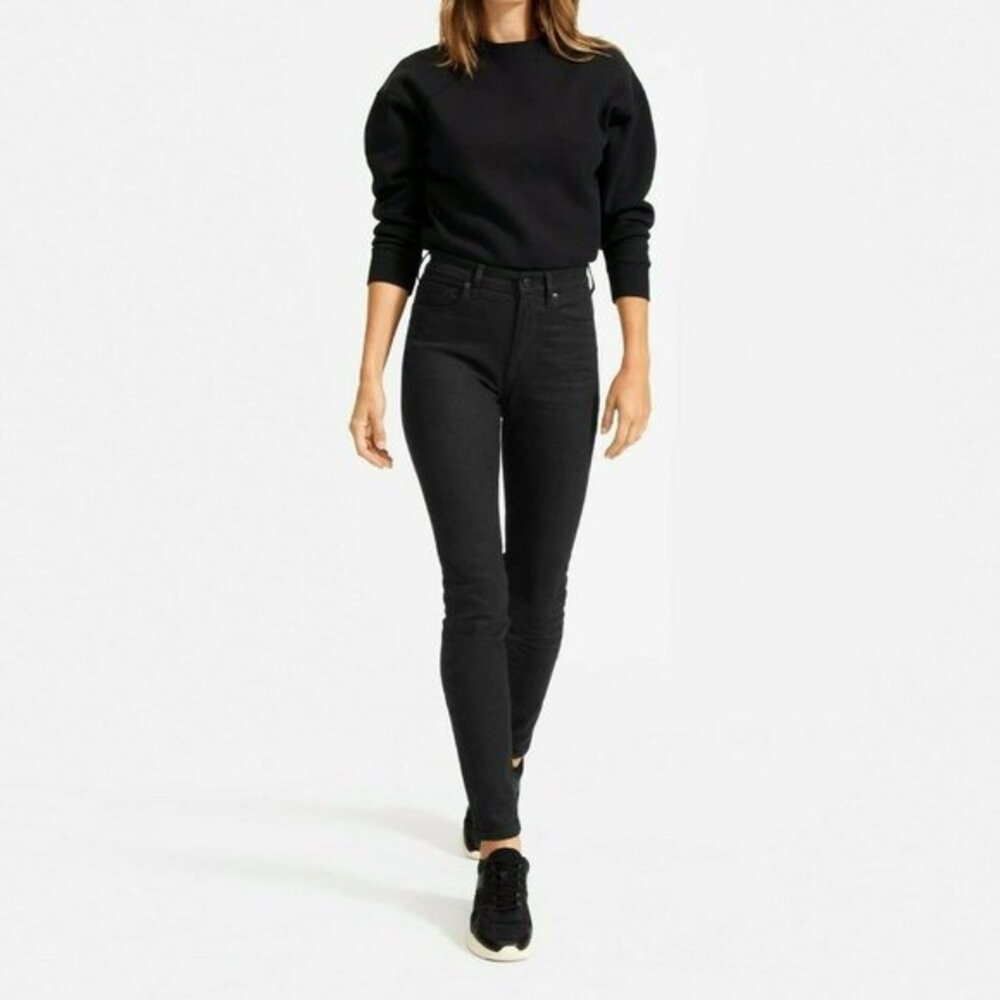 Everlane High Rise Ankle Jeans Black Stretch Pockets Cotton‎ Blend Women 28